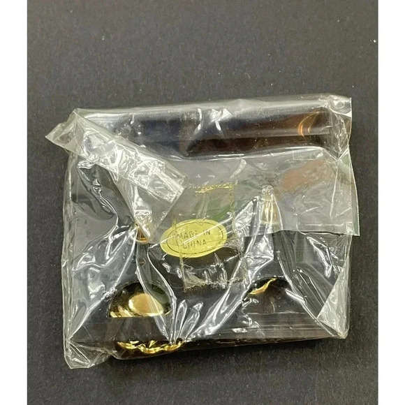 Vintage Earrings 1990sn Gold Colored Large Button Earrings - Picture 3 of 4